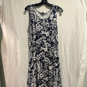 Talbots navy midi dress